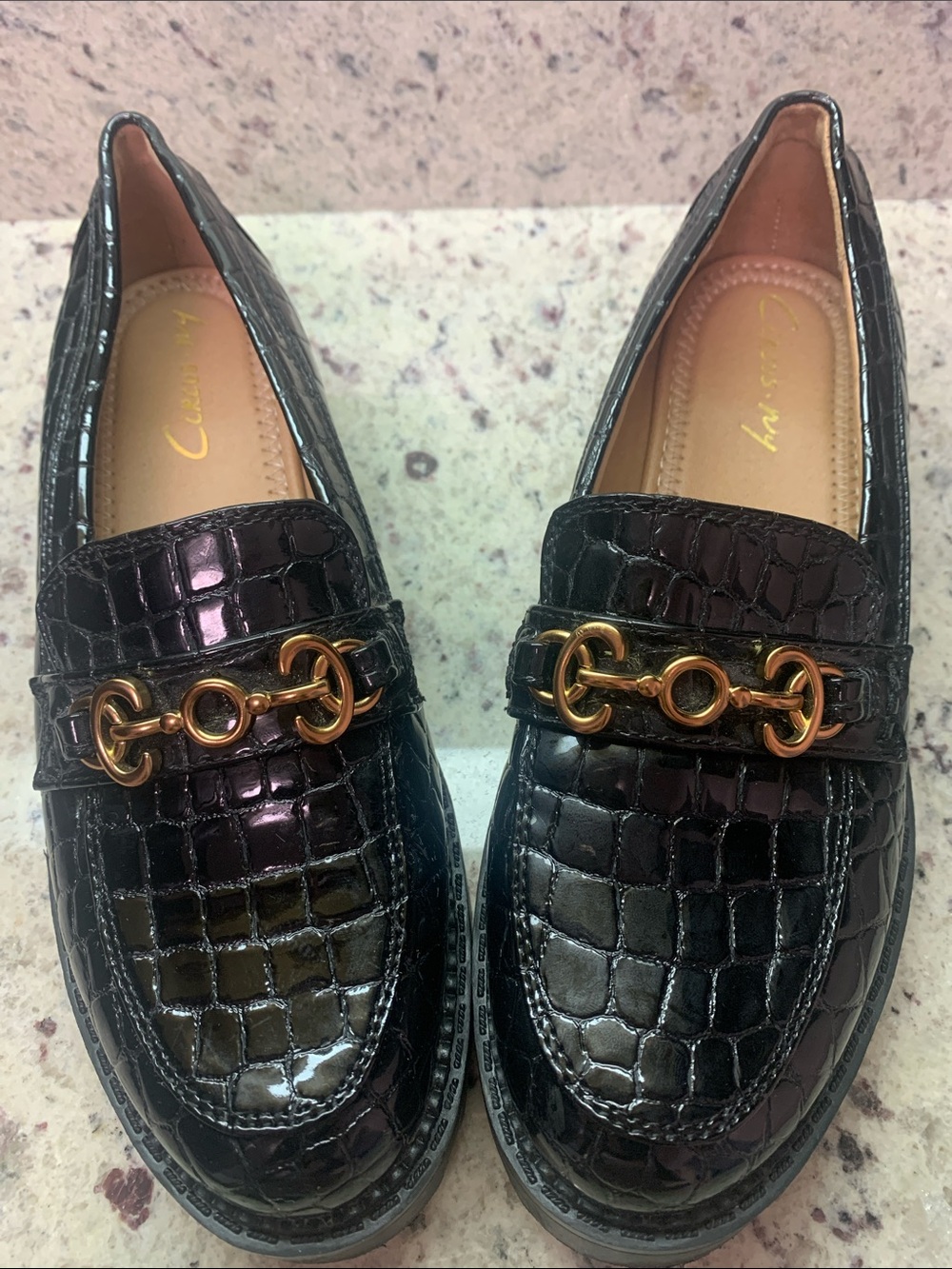 Circus by Sam Edelman Black Croc-Embossed loafer!